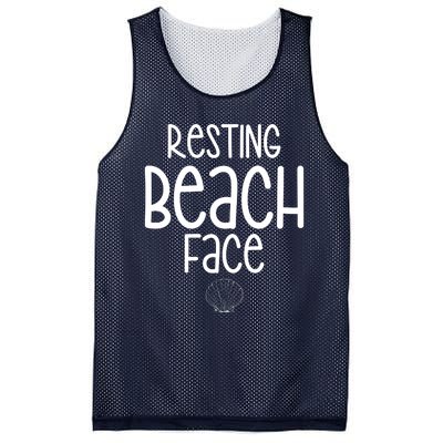 Resting Beach Face Funny Vacation Mesh Reversible Basketball Jersey Tank