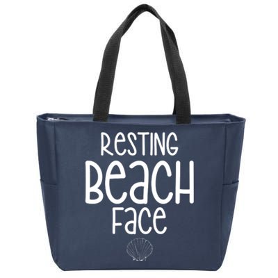 Resting Beach Face Funny Vacation Zip Tote Bag