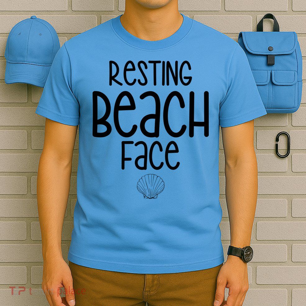 Resting Beach Face Funny Vacation T-Shirt