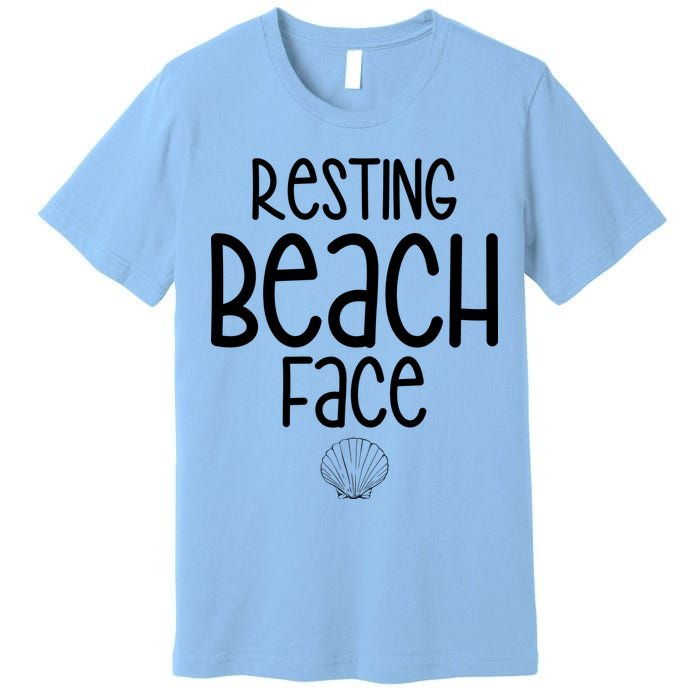 Resting Beach Face Funny Vacation Premium T-Shirt
