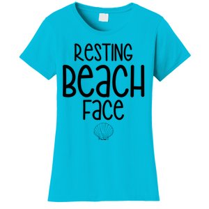 Resting Beach Face Funny Vacation Women's T-Shirt