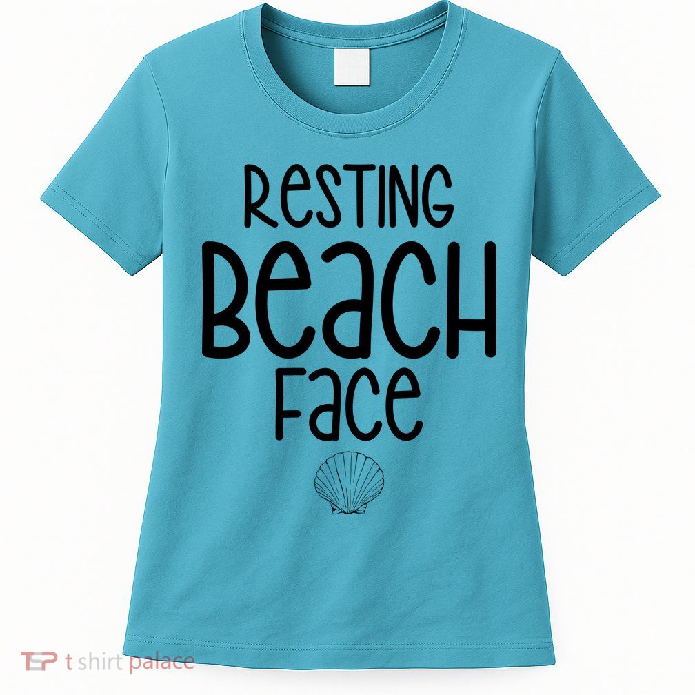 Resting Beach Face Funny Vacation Womens T-Shirt