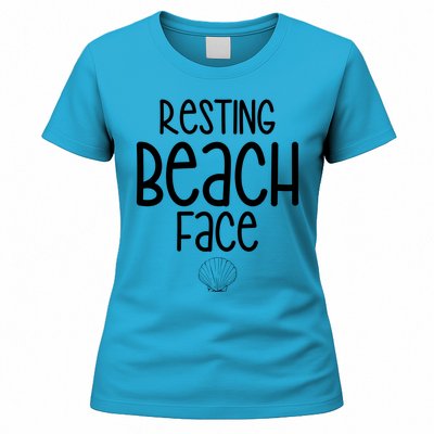 Resting Beach Face Funny Vacation Women's T-Shirt