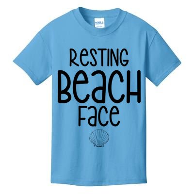 Resting Beach Face Funny Vacation Kids T-Shirt