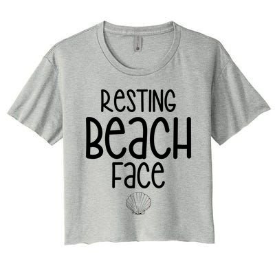 Resting Beach Face Funny Vacation Women's Crop Top Tee