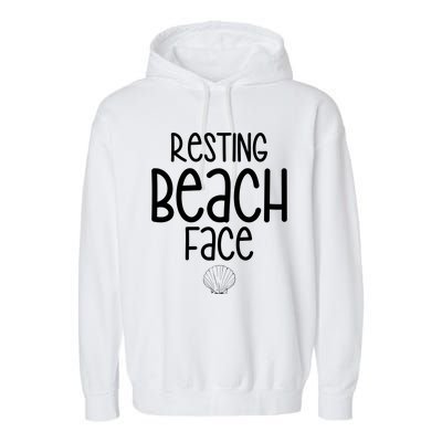 Resting Beach Face Funny Vacation Garment-Dyed Fleece Hoodie