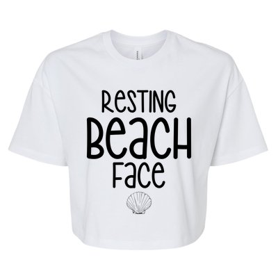 Resting Beach Face Funny Vacation Bella+Canvas Jersey Crop Tee