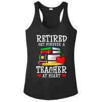 Retired But Forever A Teacher At Heart Teacher Retirement Ladies PosiCharge Competitor Racerback Tank