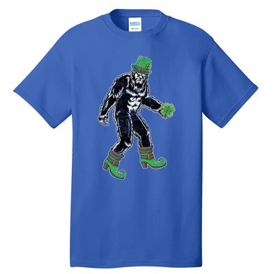 Retro Big Foot Leprechaun St Patrick's Day Sasquatch Lover Gift Tall T-Shirt