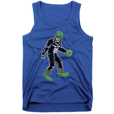 Retro Big Foot Leprechaun St Patrick's Day Sasquatch Lover Gift Tank Top