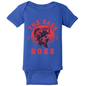 Reels Bass Funny The Bass Boss Fisher Fish Fishing Dad Cool Gift Baby Bodysuit