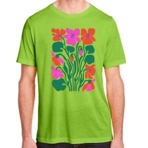 Retro Boho Flowers Floral Pattern Adult ChromaSoft Performance T-Shirt