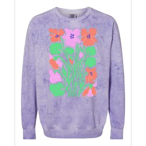 Retro Boho Flowers Floral Pattern Colorblast Crewneck Sweatshirt