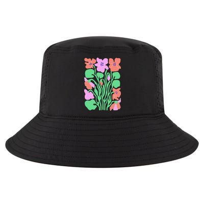 Retro Boho Flowers Floral Pattern Cool Comfort Performance Bucket Hat