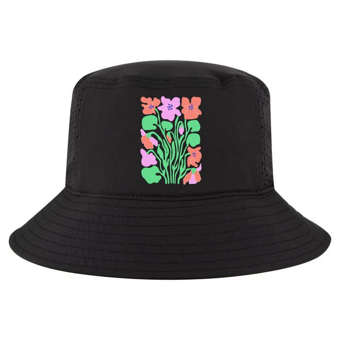 Retro Boho Flowers Floral Pattern Cool Comfort Performance Bucket Hat