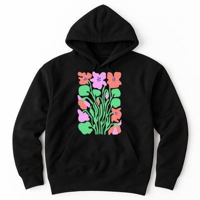 Retro Boho Flowers Floral Pattern Hoodie