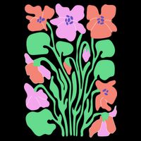 Retro Boho Flowers Floral Pattern V-Neck T-Shirt