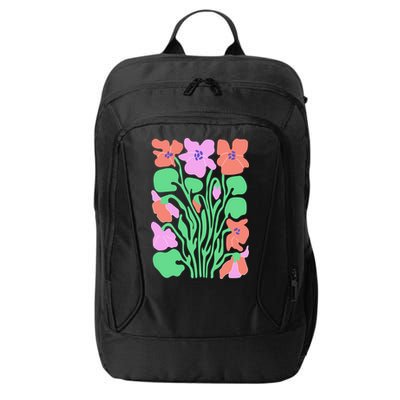Retro Boho Flowers Floral Pattern City Backpack