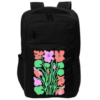 Retro Boho Flowers Floral Pattern Impact Tech Backpack