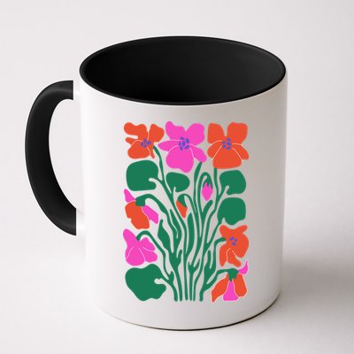 Retro Boho Flowers Floral Pattern Mug