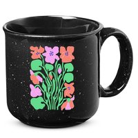 Retro Boho Flowers Floral Pattern 15oz Campfire Ceramic Mug