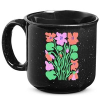 Retro Boho Flowers Floral Pattern 15oz Campfire Ceramic Mug