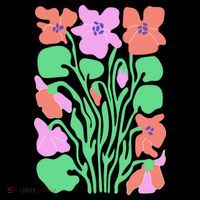 Retro Boho Flowers Floral Pattern Flatbill Hat