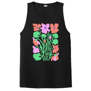 Retro Boho Flowers Floral Pattern PosiCharge Competitor Tank