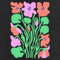 Retro Boho Flowers Floral Pattern Golf Towel