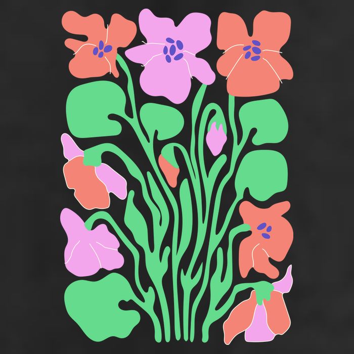 Retro Boho Flowers Floral Pattern Golf Towel