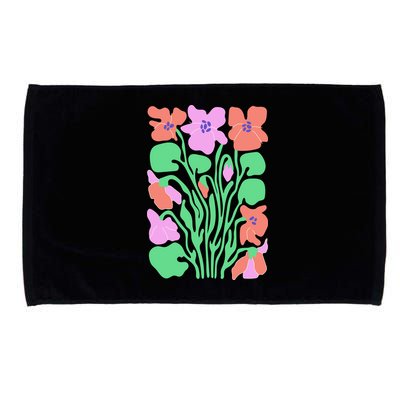 Retro Boho Flowers Floral Pattern Microfiber Hand Towel