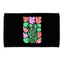 Retro Boho Flowers Floral Pattern Microfiber Hand Towel
