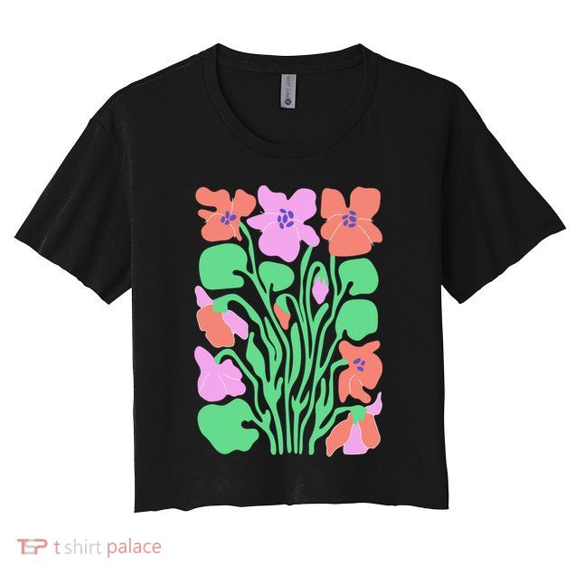 Retro Boho Flowers Floral Pattern Crop Top