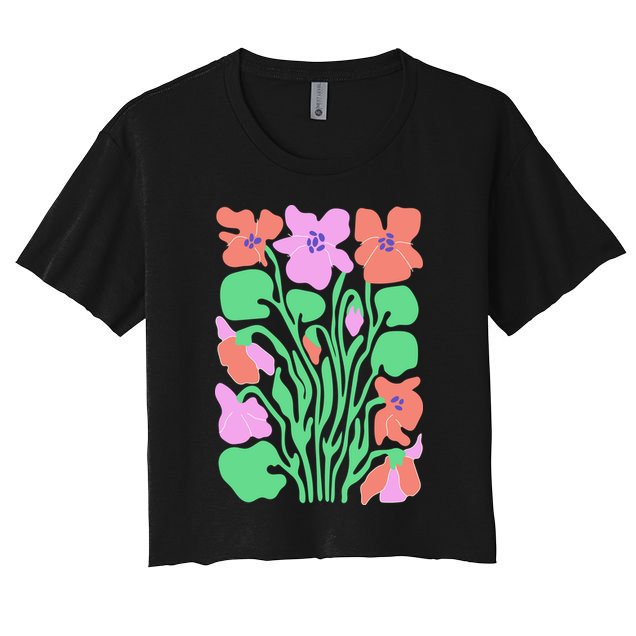 Retro Boho Flowers Floral Pattern Crop Top