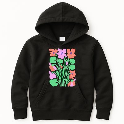 Retro Boho Flowers Floral Pattern Kids Hoodie