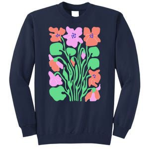 Retro Boho Flowers Floral Pattern Tall Sweatshirt