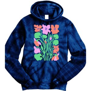 Retro Boho Flowers Floral Pattern Tie Dye Hoodie