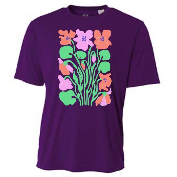 Retro Boho Flowers Floral Pattern Cooling Performance Crew T-Shirt