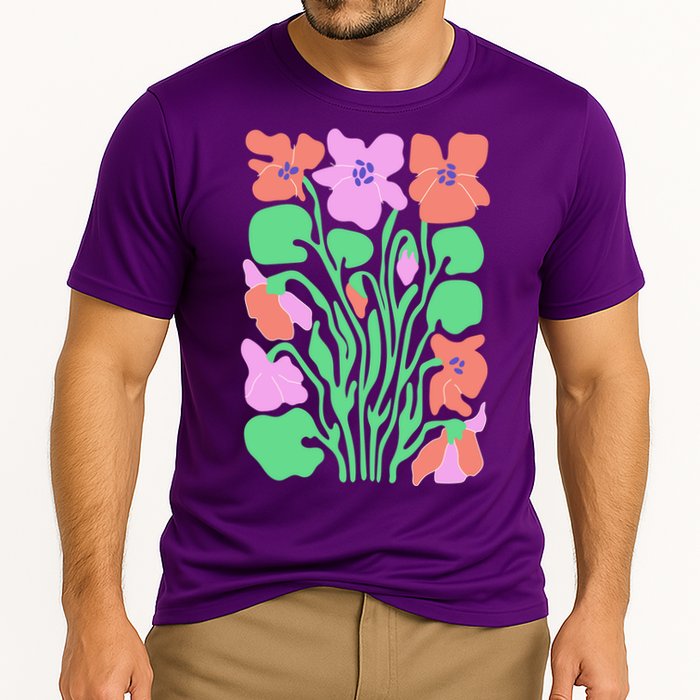 Retro Boho Flowers Floral Pattern Performance Shirt