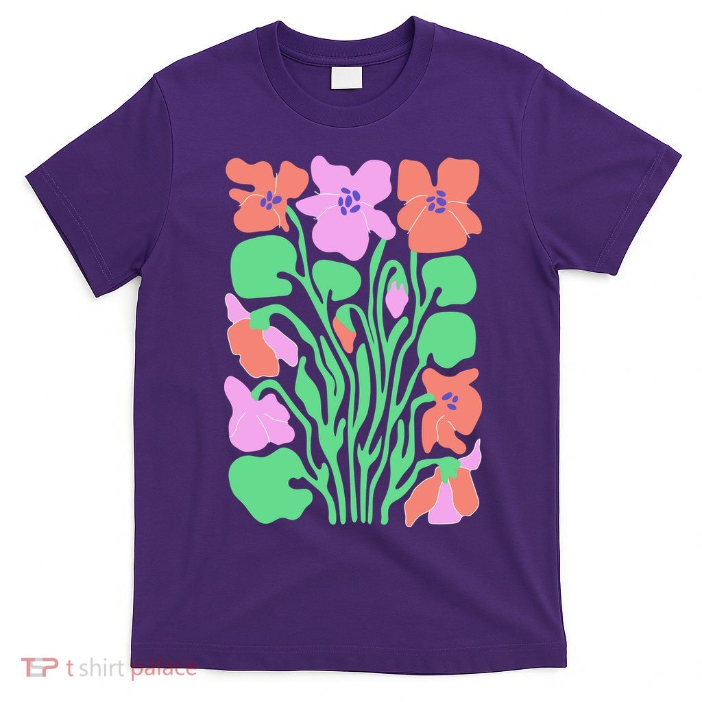 Retro Boho Flowers Floral Pattern T-Shirt