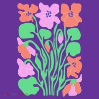 Retro Boho Flowers Floral Pattern T-Shirt