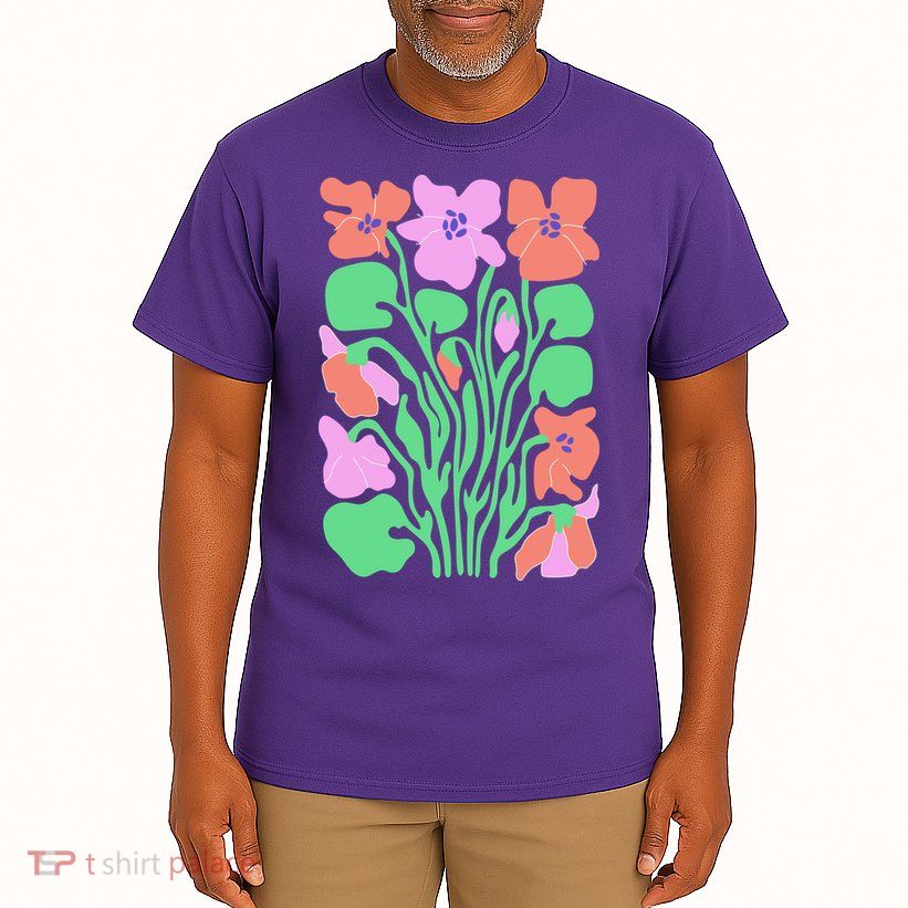 Retro Boho Flowers Floral Pattern Tall T-Shirt