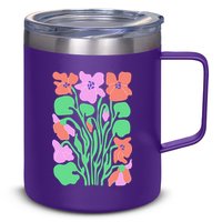 Retro Boho Flowers Floral Pattern 12oz Stainless Steel Coffee Mug