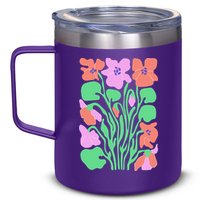 Retro Boho Flowers Floral Pattern 12oz Stainless Steel Coffee Mug