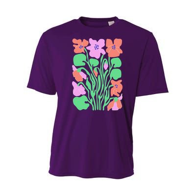 Retro Boho Flowers Floral Pattern Youth Performance Sprint T-Shirt