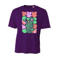 Retro Boho Flowers Floral Pattern Youth Performance Sprint T-Shirt