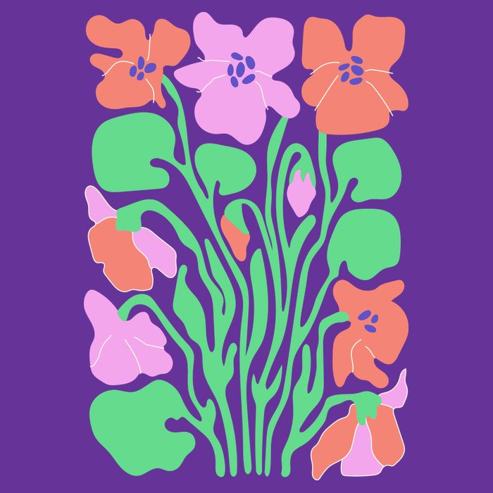 Retro Boho Flowers Floral Pattern Youth Performance Sprint T-Shirt