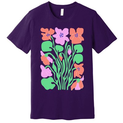 Retro Boho Flowers Floral Pattern Premium T-Shirt