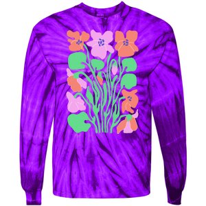 Retro Boho Flowers Floral Pattern Tie-Dye Long Sleeve Shirt