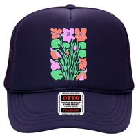 Retro Boho Flowers Floral Pattern Trucker Hat